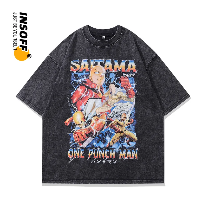 

Original Designer Japanese Anime Printed Graphic 100% Cotton Washed Y2k Oversized Streetwear Style Vintage Men Harajuku T-shirt