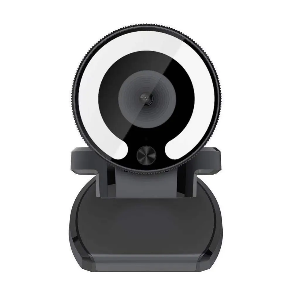 

Black 4K USB Webcam Ring Fill Light HD 1080p Web Camera For PC Mac Laptop PC Computer Live Broadcasting In Microphone Web Cam