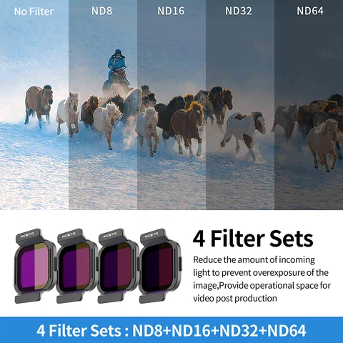 RCSTQ ND Фильтр для линз DJI Flip Оптические стеклянные линзы Регулируемый набор фильтров UV CPL ND8 ND16 ND32 ND64 Мягкие фильтры Аксессуары