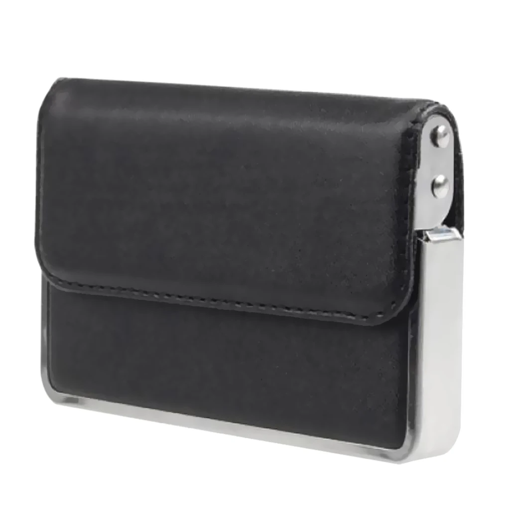 

New ther Busin Credit Name ID Card Holder Case Side Open Organizer Office
