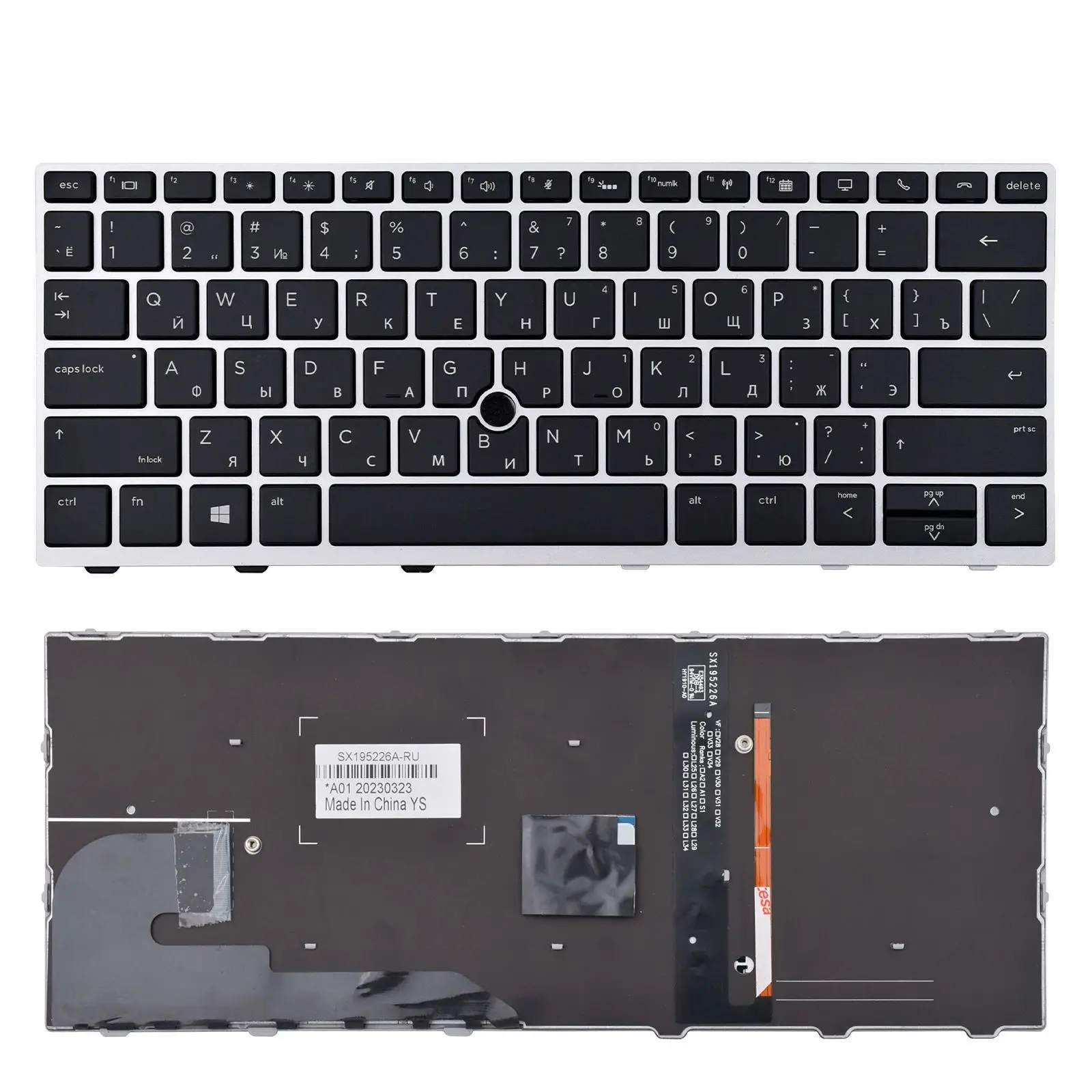 XIN-Russian-US Клавиатура для ноутбука с подсветкой HP EliteBook 830 G5 836 730 735 G6 830G5 и указателем