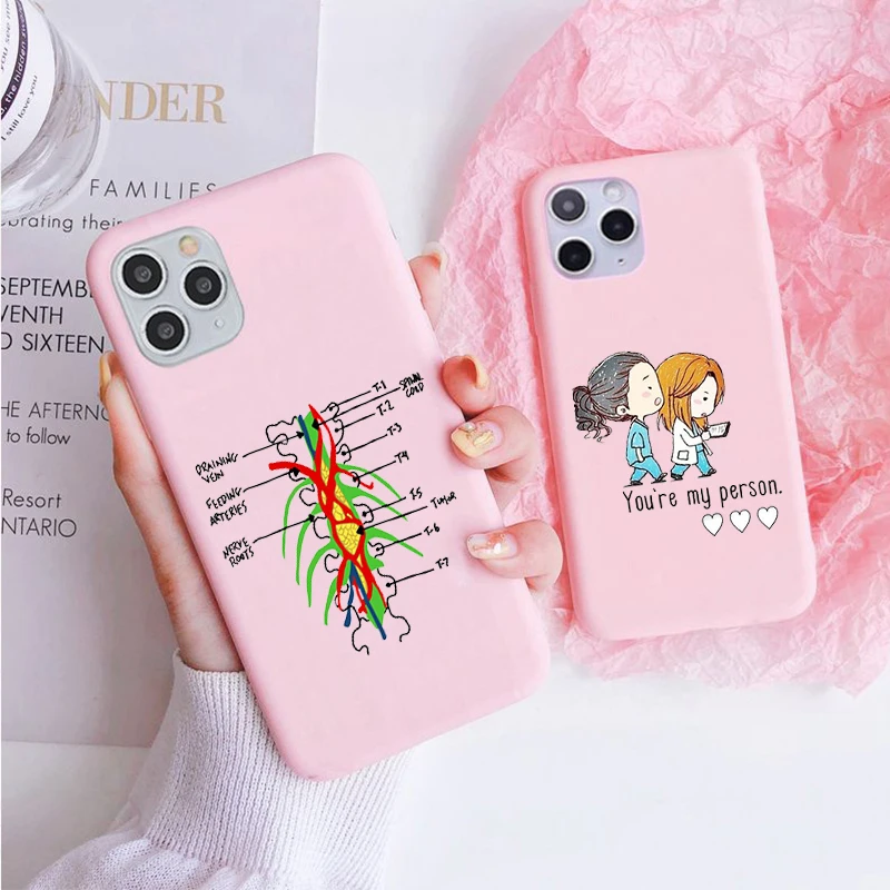 

Greys Anatomy You are my person Candy Color Pink Phone Cover For iPhone 11 12 13 14 Pro Max X XR XS Max 7 8 Plus Soft TPU Case