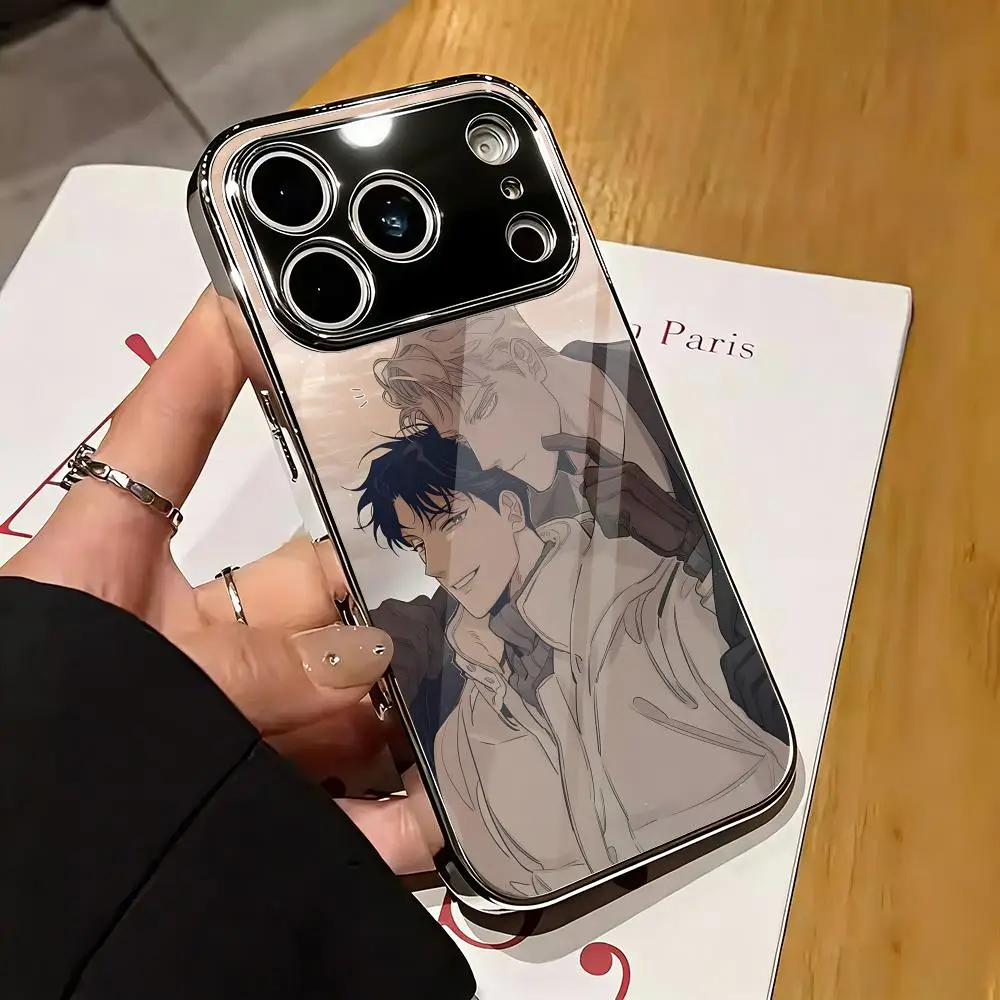 Чехол для телефона с аниме-дизайном «Розы и шампанское» для iPhone 17, 16, 15, 14, 13, 12 Pro Max Plus, с гальваническим покрытием, металлический бампер, противоударный чехол (art.: 3920d9e58d3aa) - 3920d9e58d3aa