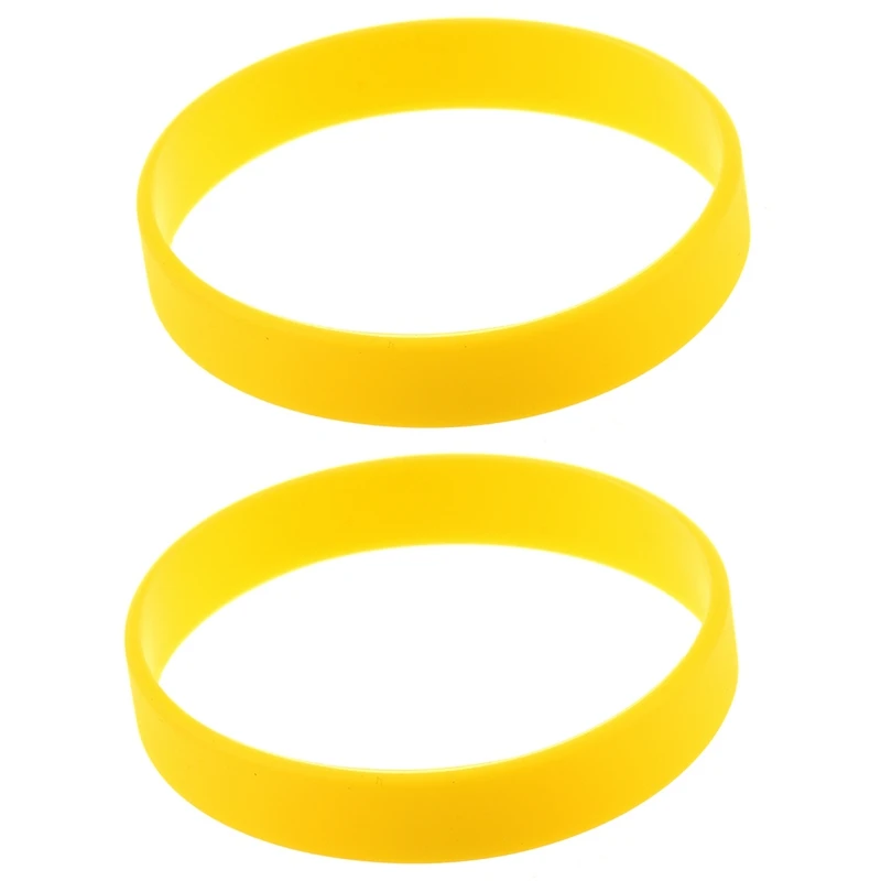 

2X Fashion Silicone Rubber Elasticity Wristband Wrist Band Cuff Bracelet Bangle Yellow