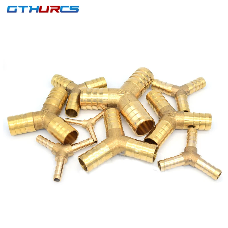 Fittings Connector Copper Pagoda Connector Pipe Fittings 2 3 4 Way Straight L Tee Y Cross 4/6/8/10/12/16/19mm For Gas Water Tube images - 6