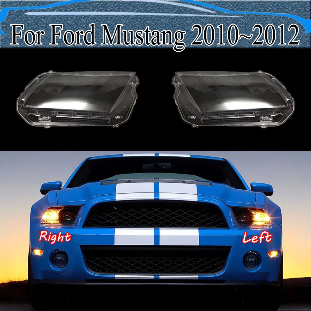 For Ford Mustang 2010~2012 Transparent Headlamp Lamp Shade Headlight Shell Lens Plexiglass Replace The Original Lampshade