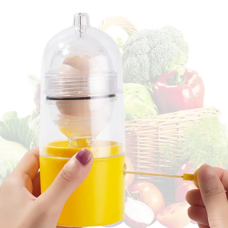 

Egg Scrambler Hand Egg Shaker Mixer Food Grade Silicone Yolk Egg White Mix Manual Tool Convenient Golden Egg Maker for Kids