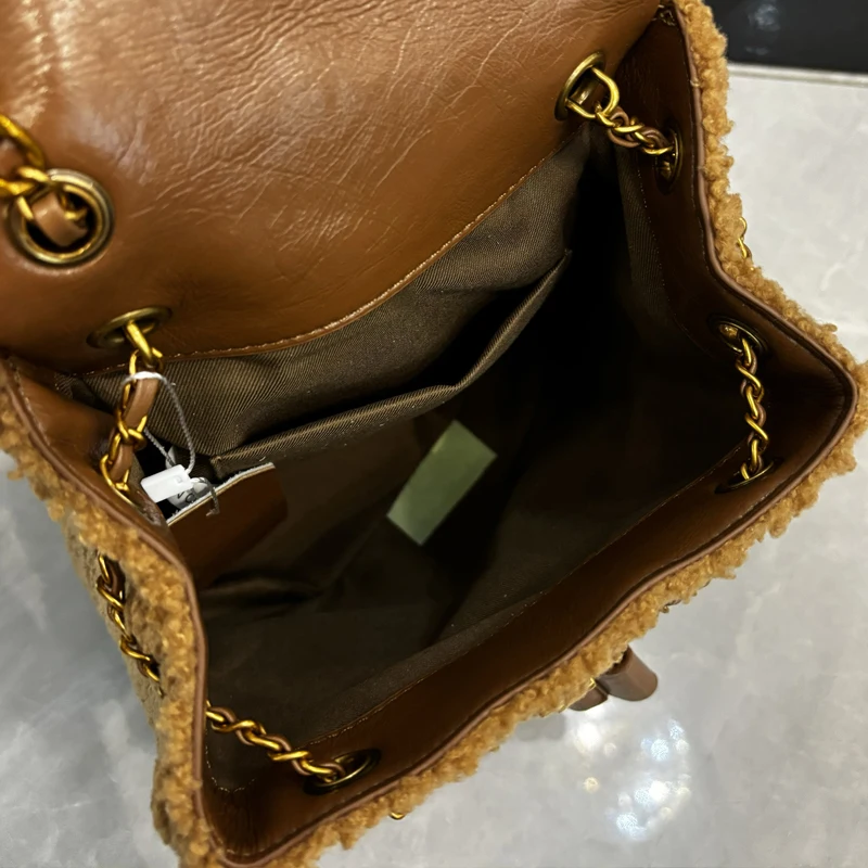 Классические рюкзаки из искусственного меха для женщин роскошные дизайнерские