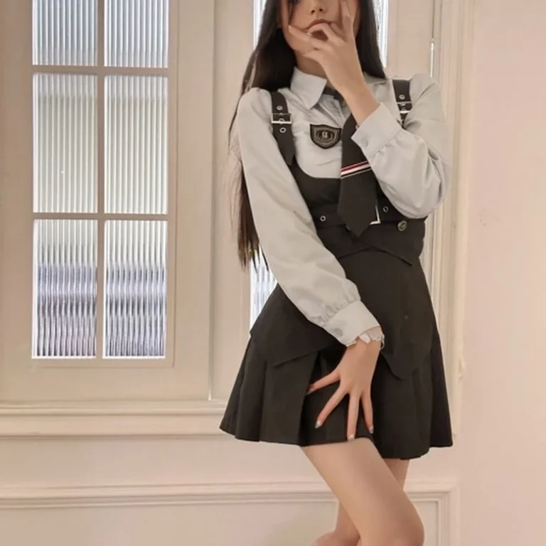 Женская рубашка с длинным рукавом в стиле преппи американском Приталенный жилет