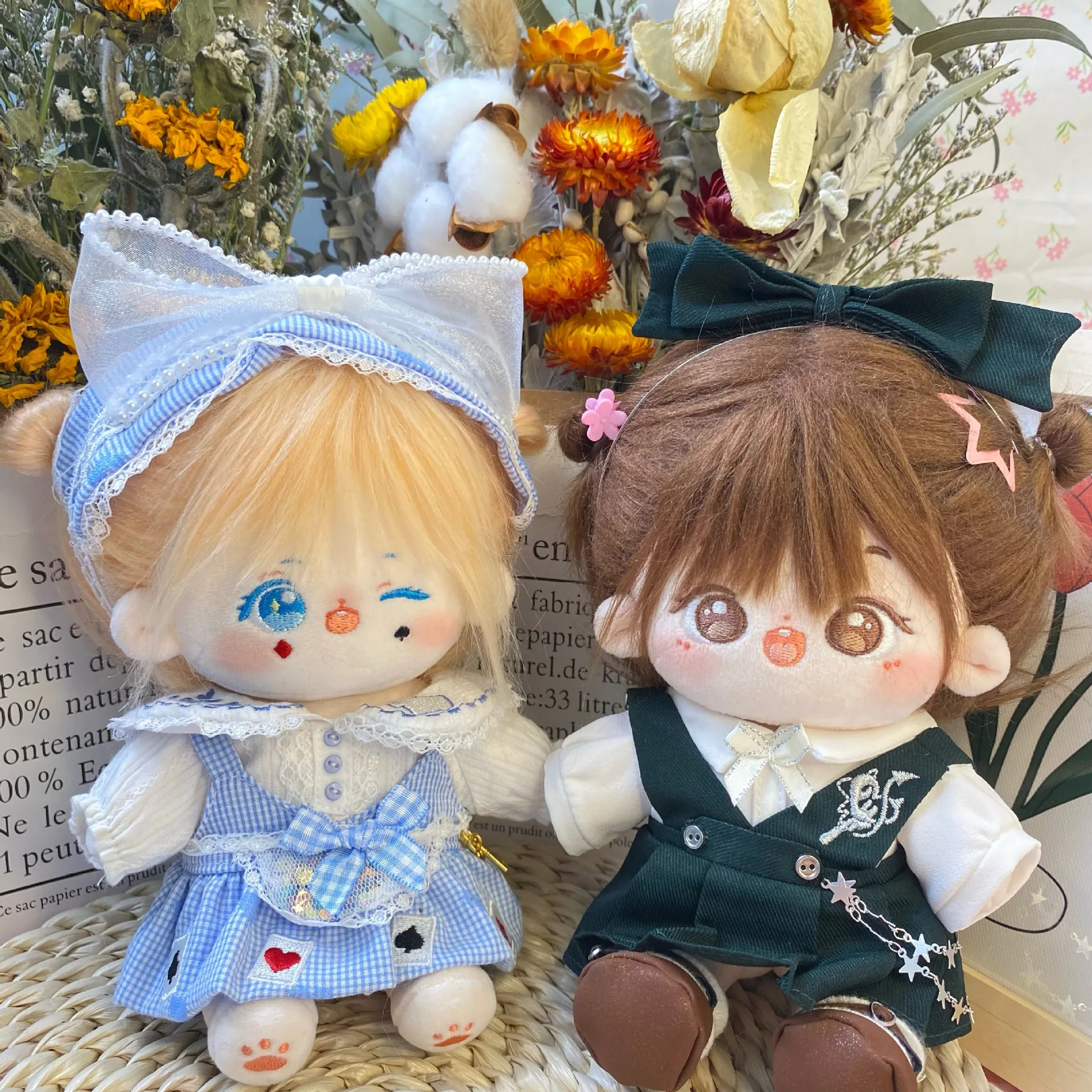 

20cm non-attribute cotton doll nude plush toy hand-made cute boy and girl dolls collect gifts cotton doll customized 20cm non-at