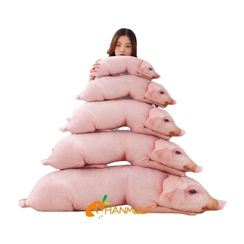 

New 50~120cm Sleeping Pig Plush Pillow Stuffed Printing Other Animal Pillows Soft Children Toys Home Decors Birthday Gifts