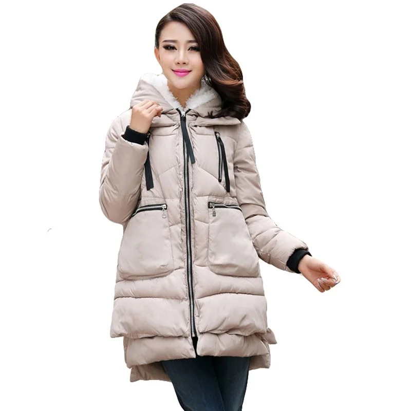 Oversized Winter Cotton Padded Jacket Women Fashion Army Green Jacket Coat Casual Warm Parkas Thick Hooded Outwear korean style
