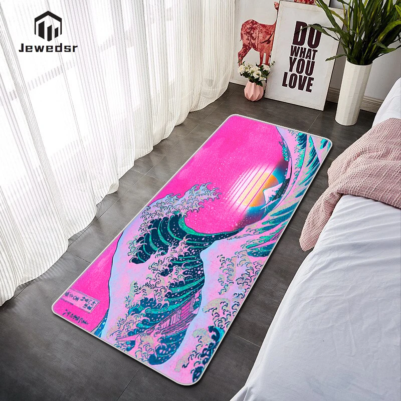 

Japan Great Waves Kitchen Carpet Prayer Rug Floor Carpets Entrance Door Mat Living Room Rugs Balcony Bath Mats Home Doormat