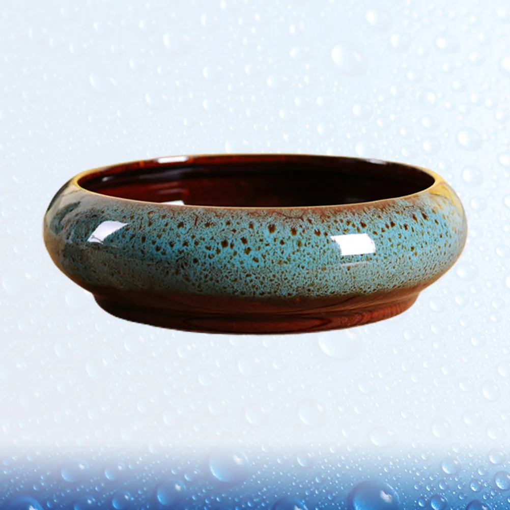 

Ceramic Pots Planter Succulent Pot Bowl Bonsai Hydroponic Flower Lily Container Tree Vintage Water Gardening Outdoor Round