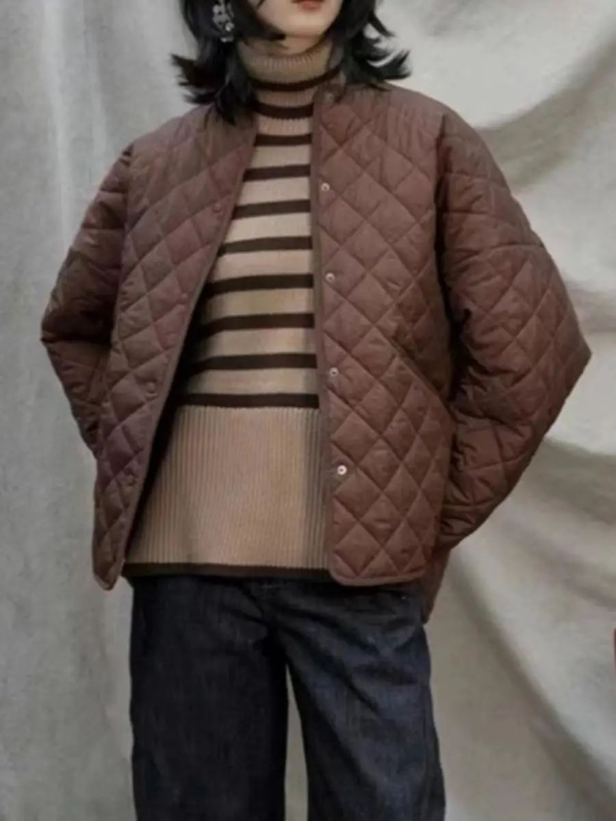 

Женское хлопковое однобортное пальто, повседневная осенне-зимняя куртка с круглым вырезом и длинным рукавом, 2 цвета