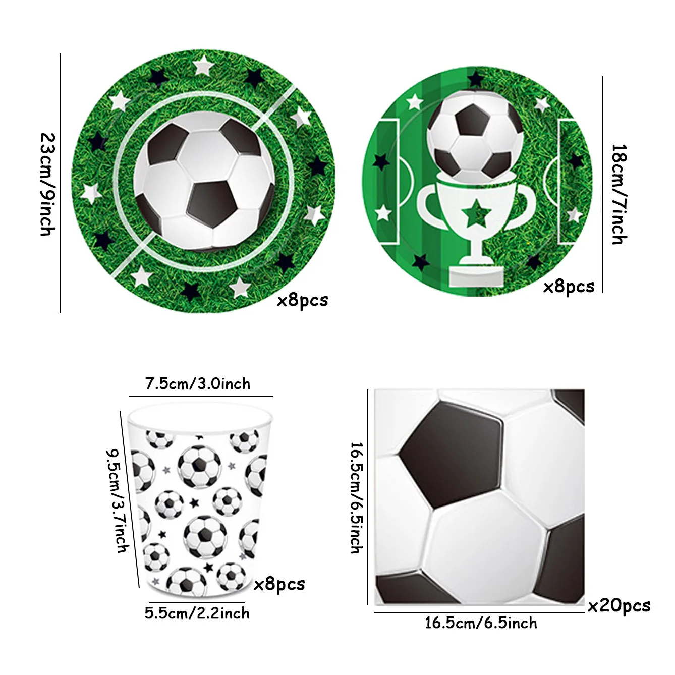 Электронный Набор Одноразовой Бумажной Посуды Футбольная Тема Для Дня Рождения