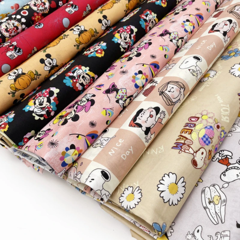 

Pure All Cotton Plain Printed Patchwork Cartoon Handmade DIY Doll Clothes Skirt Bag with Purse Frame Fabric 100% Princess
