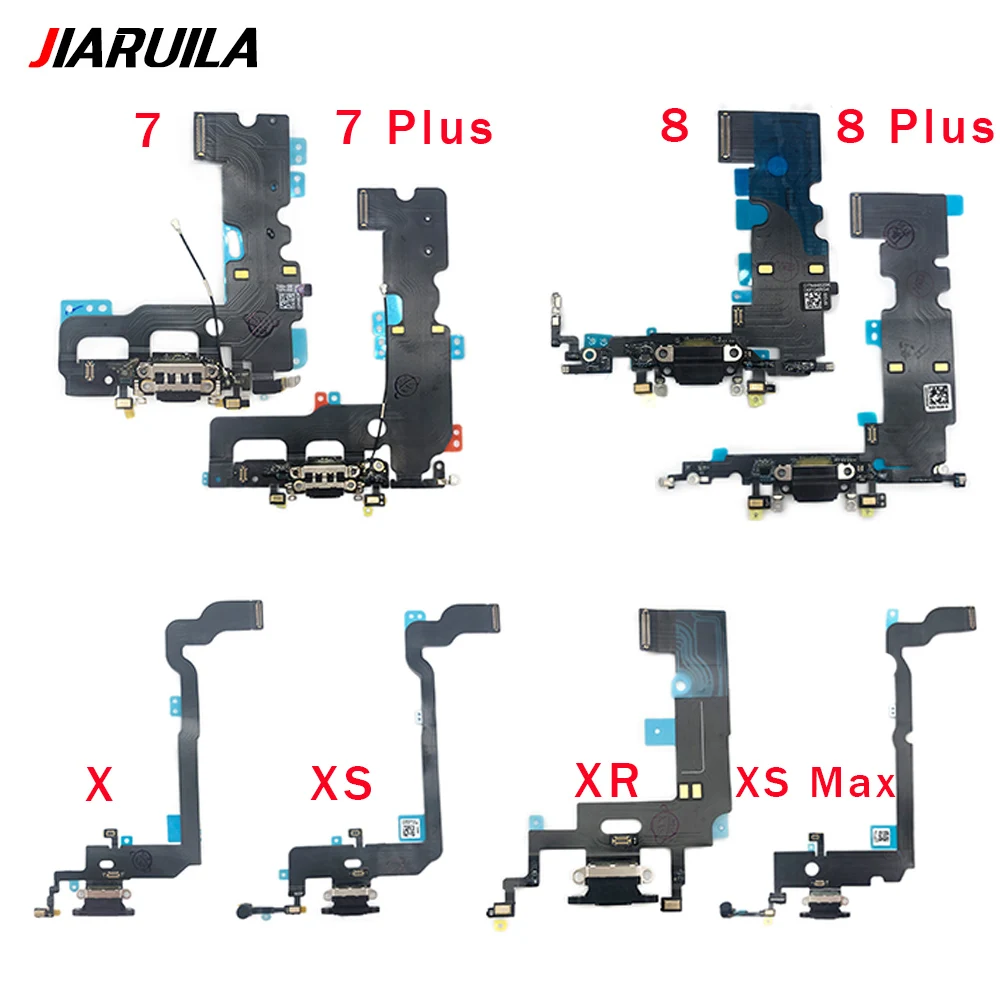 100% Original USB Port Charger Dock Connector Mic Charging Flex Cable For iPhone 7 8 Plus Xs Max X XR Dock Charging Flex