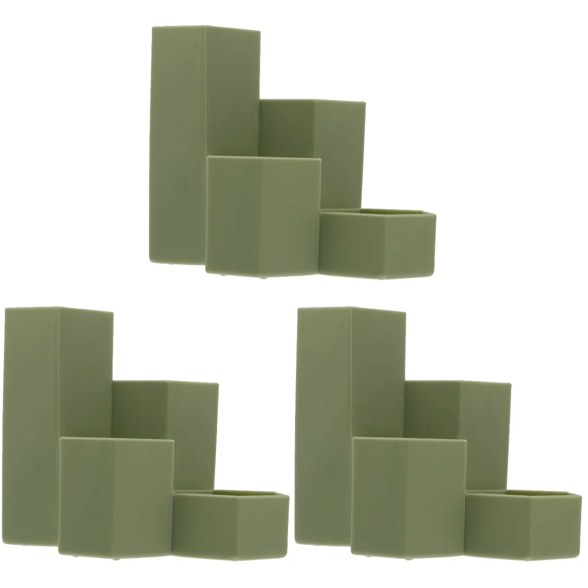 

3 Pcs Hexagonal Pen Holder Plastic Containers Stationery Organizer Style Makeup Cosmetics Office