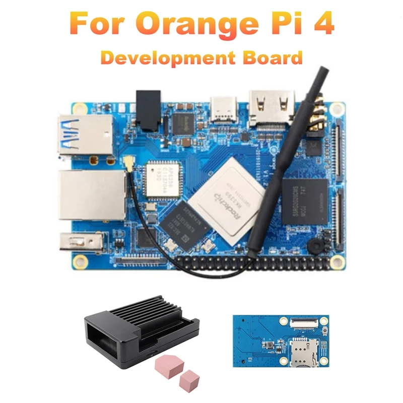 

Для Orange Pi 4 макетная плата + чехол + плата расширения Rockchip RK3399 4 Гб + 16 Гб Wifi + BT5.0 работает на Android 8,1 Ubuntu Debian