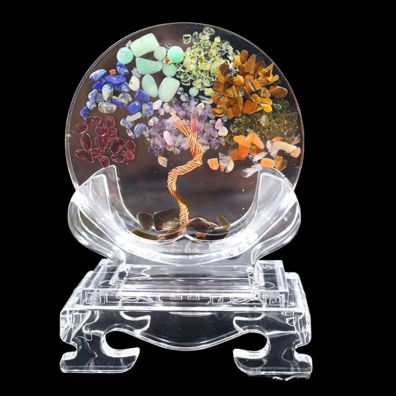 

Natural Crystal Energy Tree of Life Ball Desktop Decoration Magic Crystal Ball Crystal Crushed Stone Home Decoration Decorative