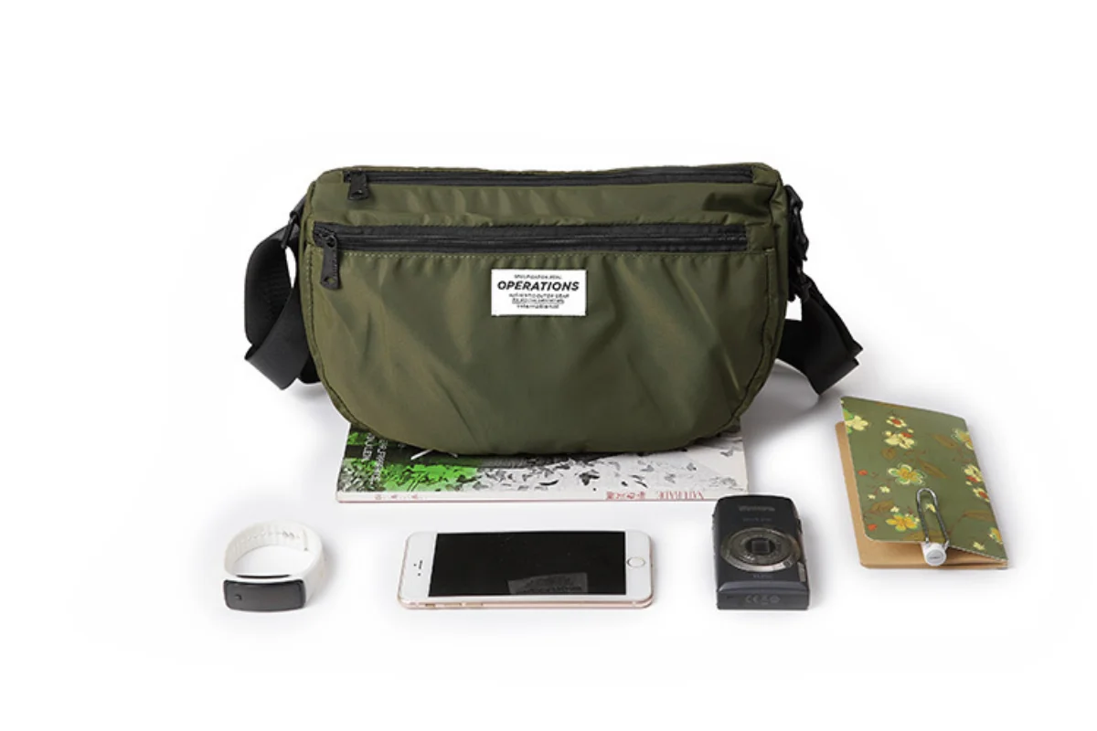 Casual Men Shoulder Messenger Bag Oxford waterproof Cell Phone Bag Unisex Crossbody Pack Travel Waist Pack Chest Pouch Backpack