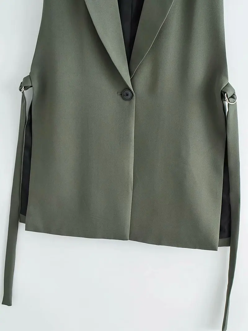 Жилет женский на одной пуговице модная офисная верхняя одежда элегантный