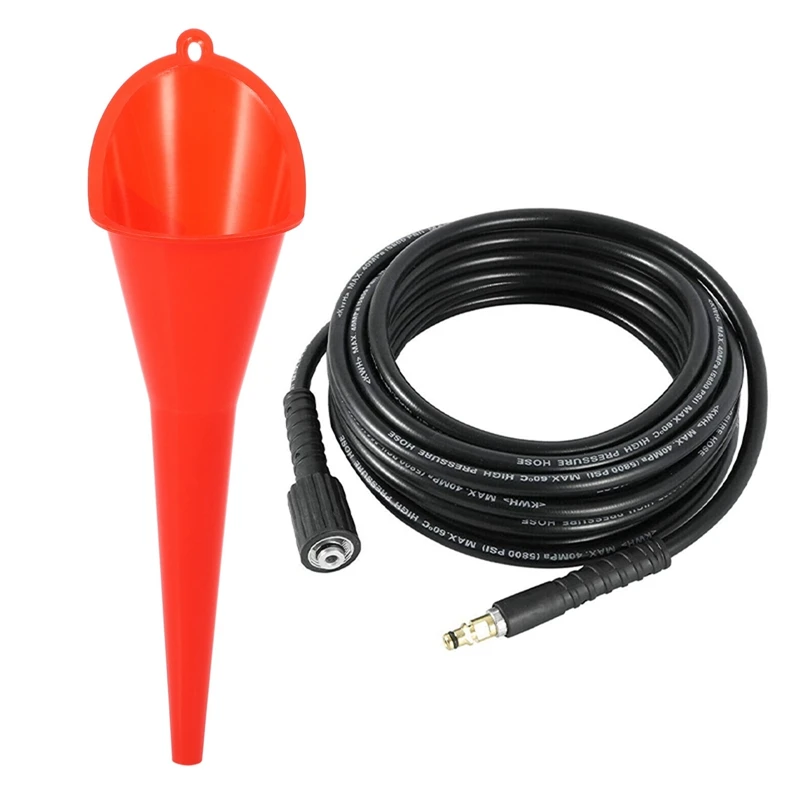 

Car Fueling Gasoline Engine Oil Machinery Funnel Red With 15M Washer Hose Tube Water Pipe For Karcher K2 K3 K4 K5