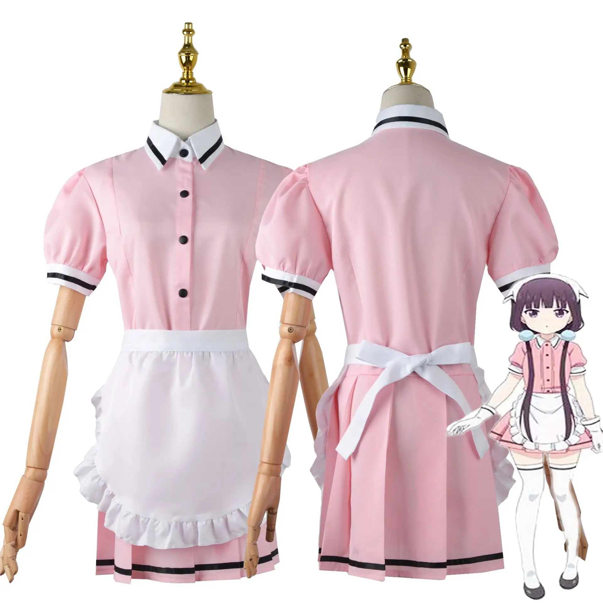 

Anime Blend S Kanzaki Hideri Sakuranomiya Maika Cosplay Costume Girl Maid Outfit Restaurant Uniform Japanese Dresses Accessories