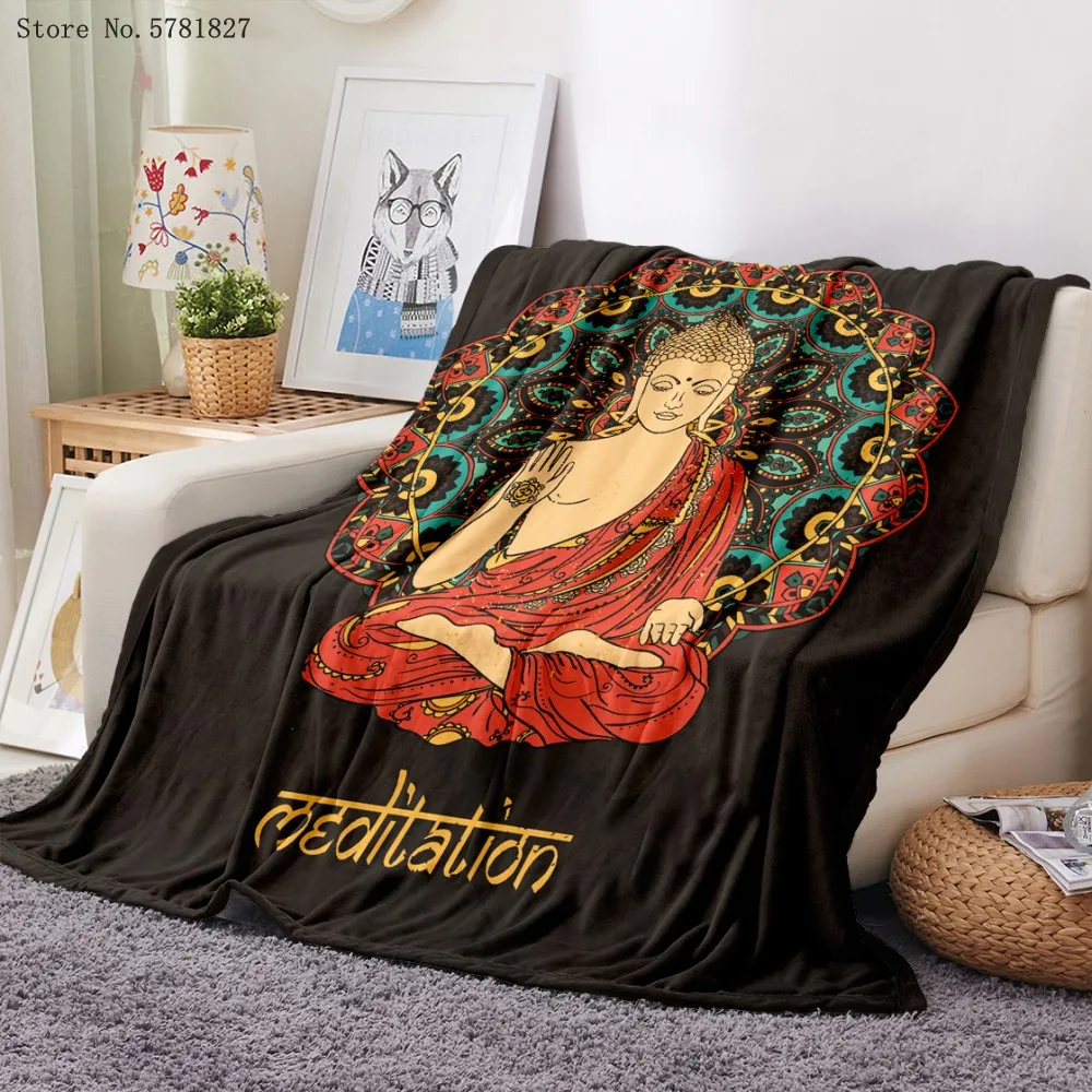 

Manta de franela de Buda para niños y adultos, con estampado de Mandala 3D manta de lana, Bohemia, para el hogar, Picnic y viaje
