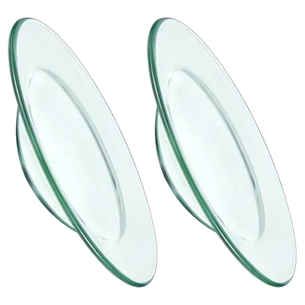 

2 Pcs Wave Scented Wax Melting Warmer Clear Plates Oil Burner Replacement Dish Glass Aromatherapy Lamp Tray