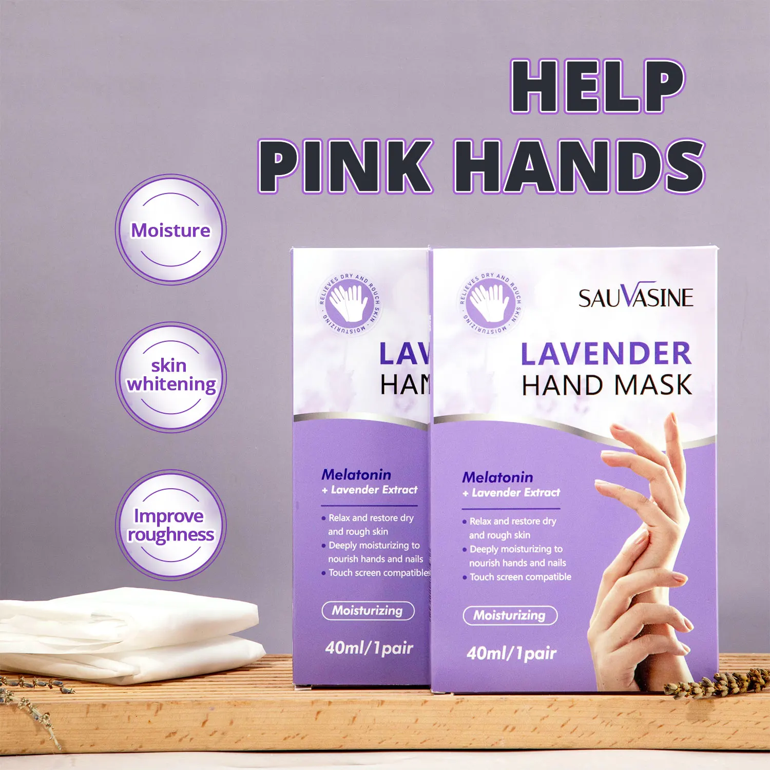 

Whitening Lavender Hands Mask Repair Exfoliating Calluses Hand Wax Moisturizing Filming Anti-Aging Hand Skin Cream Hands Gloves