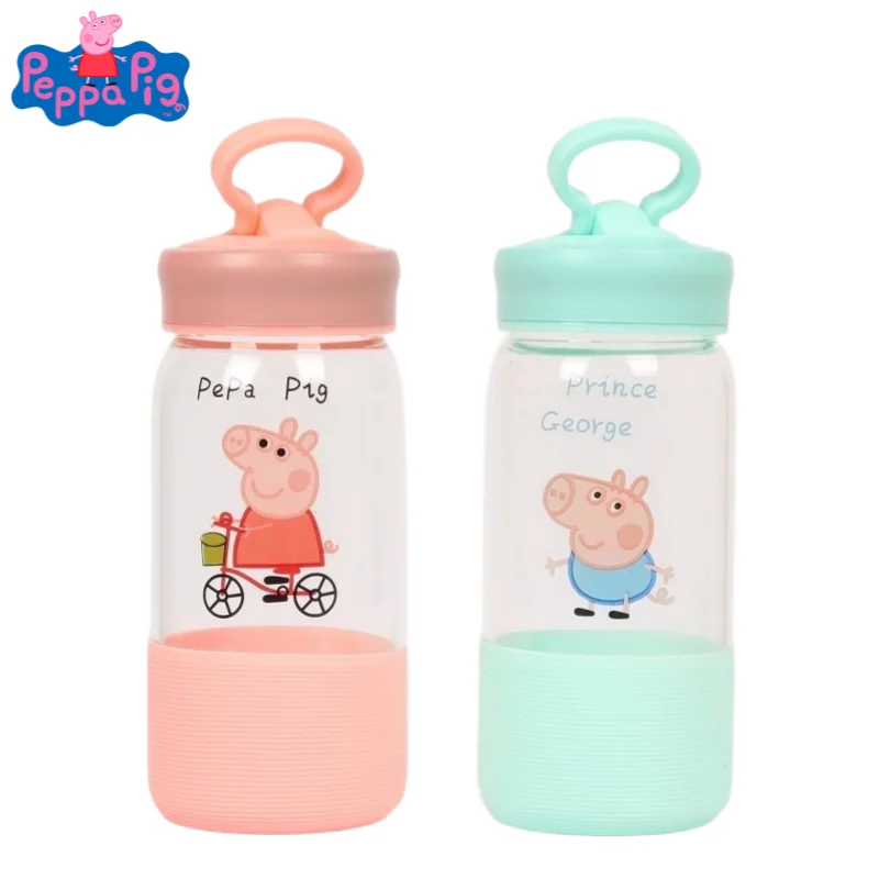 

Peppa Pig George Pig animation peripheral card away cute cartoon glass cup creative children's portable water cup gift wholesale