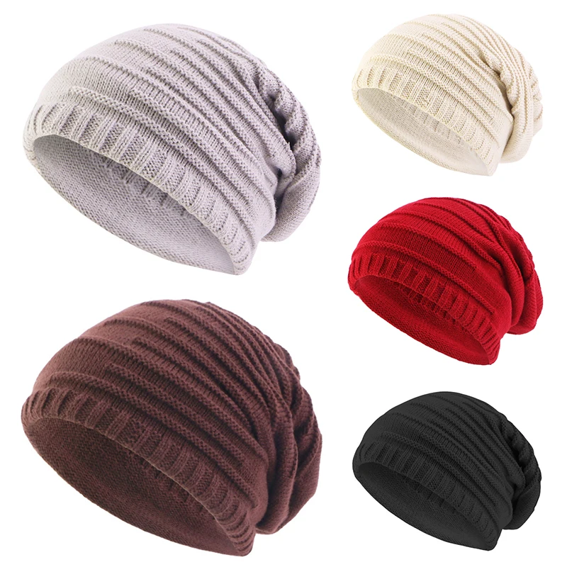 

Зимняя теплая шапка с черепом для мужчин и женщин, шерстяные вязаные шапки-бини оверсайз, ветрозащитные шапки без козырька, мужские шапочки,...