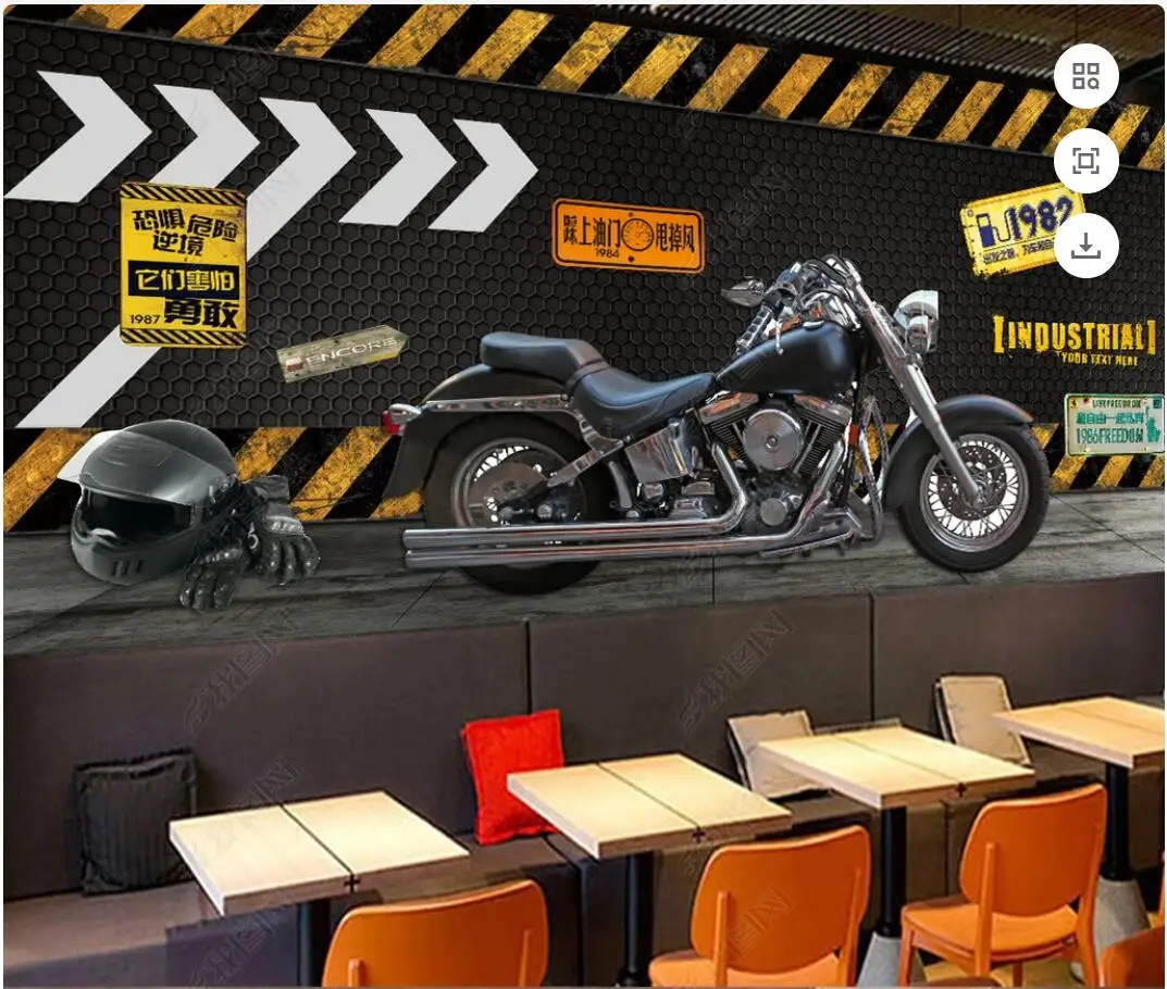 

Настенные 3d фотообои на заказ, металлические механические стальные, для мотоцикла, кафе, Декор для дома, обои для стен, гостиной