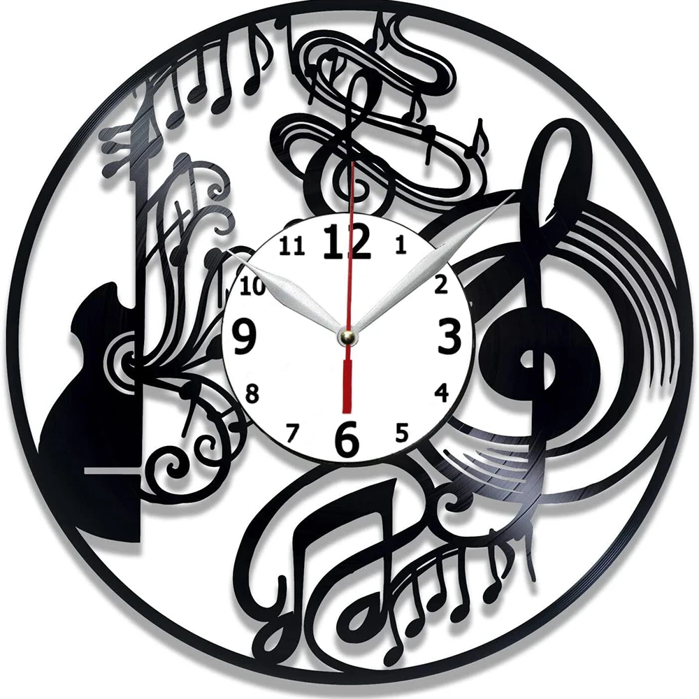 

Настенные часы с виниловой пластиной и музыкой, 12 дюймов