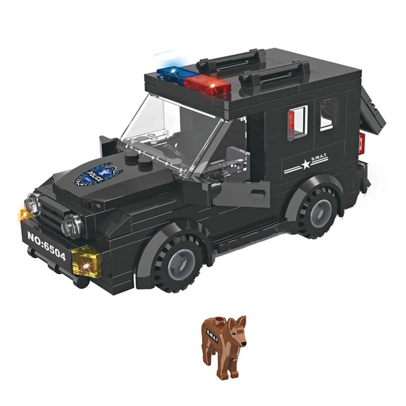 

Конструктор MOC urban детский, Детский конструктор «сделай сам», полицейские джипы, игрушка для сборки, подарок на день рождения