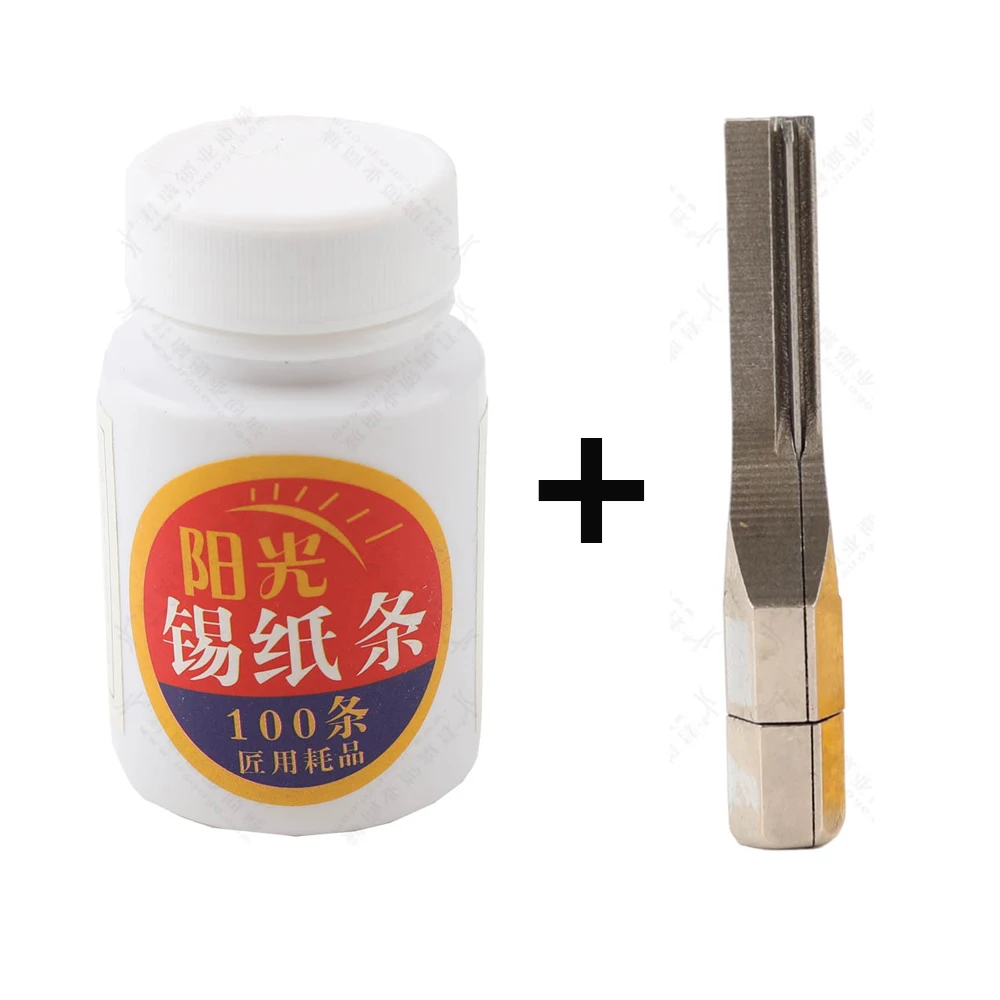 JMCKJ AB Однорядный положительный слот питания ключ с 100 шт. готовой оловянной фольги полосы золотой и серебряной оловянной фольги ключ расходные материалы