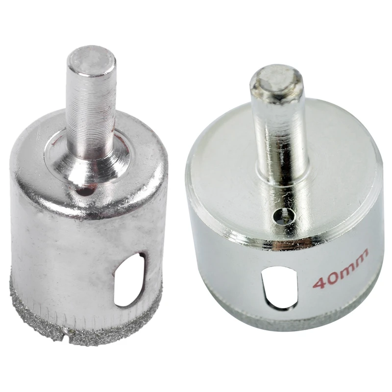

Diamond Coated Tip 40Mm Glass Hole Saw Cutter Bit With 25Mm Glass Ceramic Tile Hole Saw Drill Bit Cutter