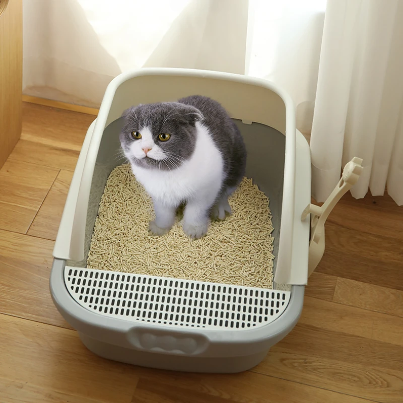 

Semi Enclosed Cage Cat Bedpans Trumpet Deodorization Toilet Splash Prevention Cat Bedpans Aseo Para Gatos Pet Products QF50CB