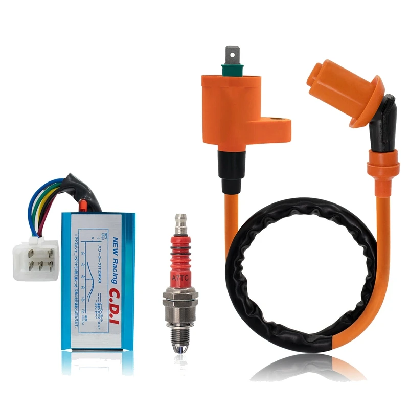 wyścigowy cewka zapłonowa CDI Box zestaw świec zapłonowych do 50Cc-160Cc Pit Dirt Bike Honda XR 50 CRF Elite 80