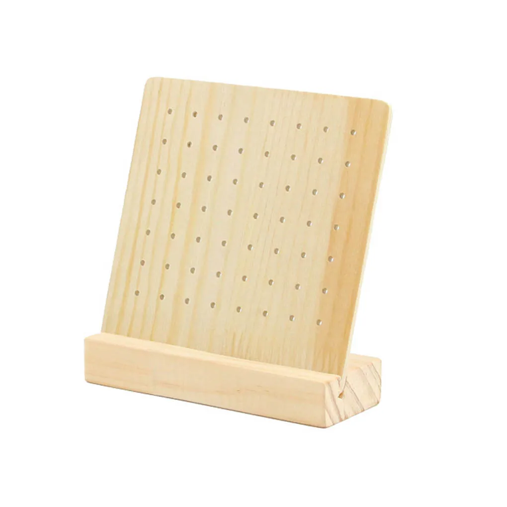 

Ear Studs Wood Showcase Rack Jewelry Earring Board Holder Pin Shelf with Base Fine Hole Stand Smooth Surface for Home