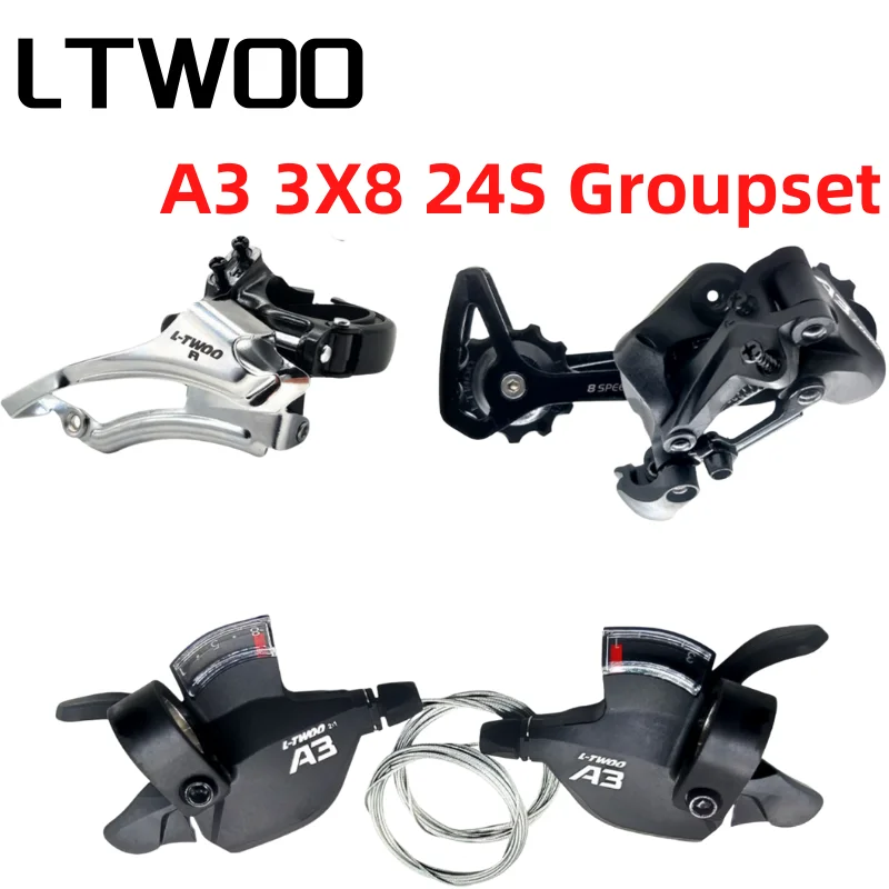 LTWOO A3 3X8 24 Speed Derailleurs Groupset Compatble forShimano 8 Speed Shifter Lever Front Derailleur 8 Speed Rear Switches