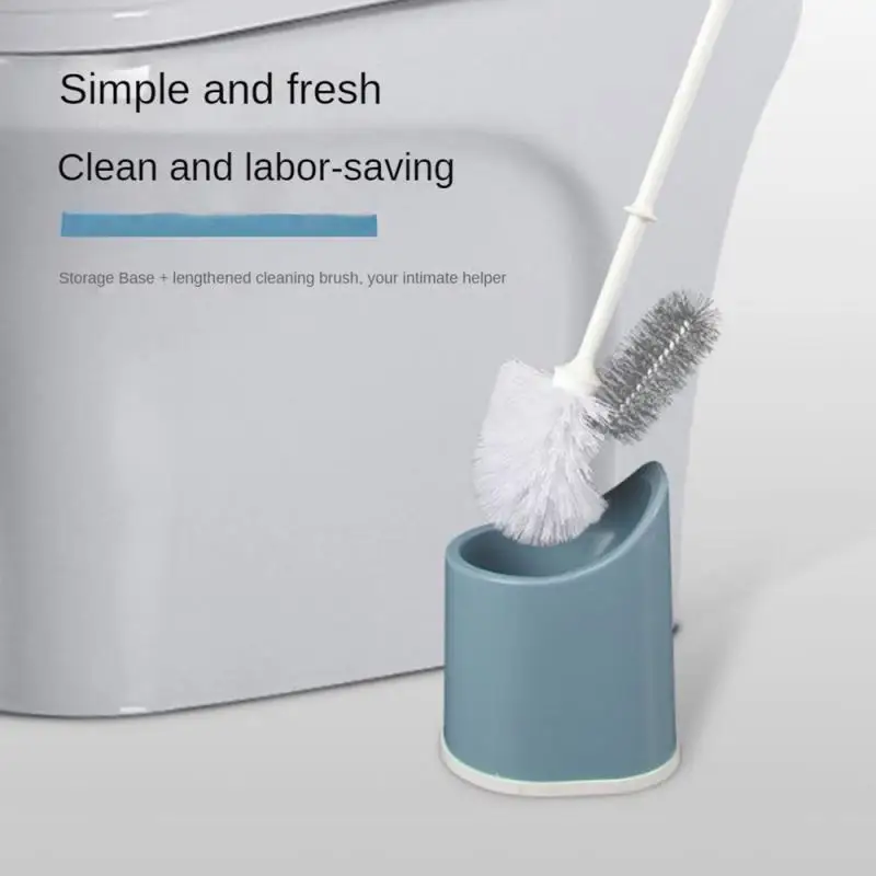 

Toilet Brush Household Quick Drying Silicone Handle With Base European Home Bathroom Accessories Cleaning Brush Dual-purpose