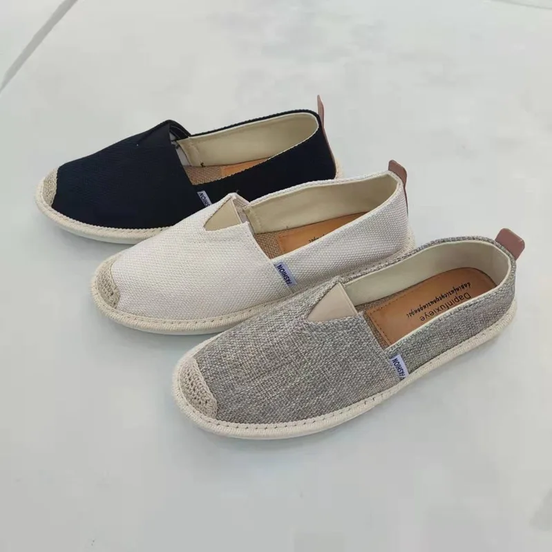 

Shoes Woman 2022 Modis Slip-on Round Toe Casual Female Sneakers Espadrilles Platform Flax New Cute Slip On Linen Breathable Soli