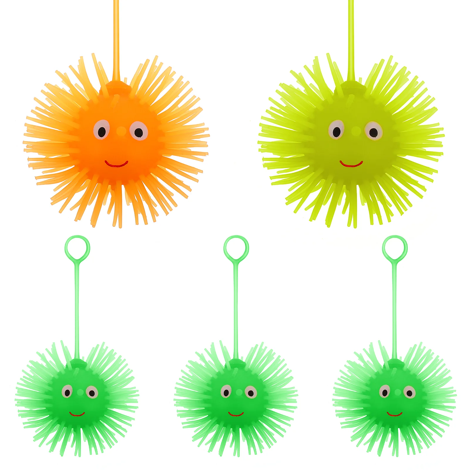 

5 Pcs Bulk Toys Releasing Stress Flashing Squeeze Caterpillar Luminous Puffer Balls Decompression Baby Hedgehog