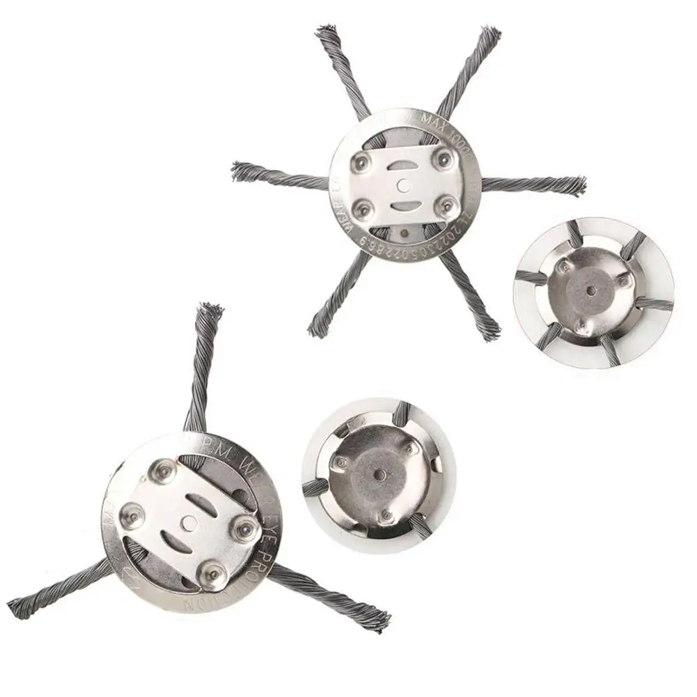 

6 Inch Wire Wheel Head Mower Head Universal Weeding Brush Mount Straight Shaft Mower Moss Removal Tool