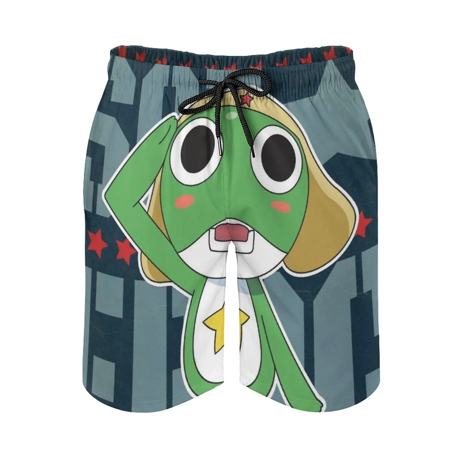 

Sgt Frog Men's Beach Shorts Swim Trunks With Pockets Mesh Lining Surfing Sgt Sergeant Frog Anime Cartoon Japanese Manga Beach
