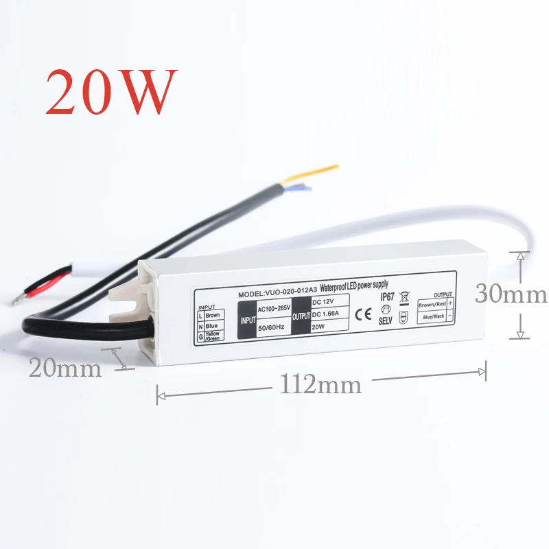 

Treefores IP67 тонкий драйвер LED 6-60Вт 12/24В