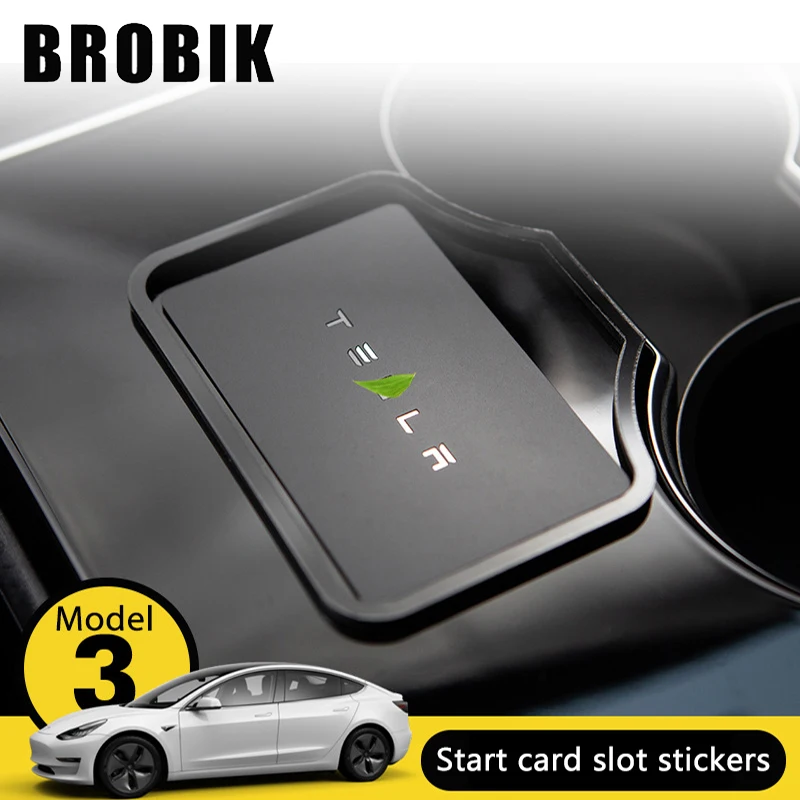 

BROBIK Card Position Sticker Fixed Key Card Package Central Control Start Card Stopper For Tesla Model3